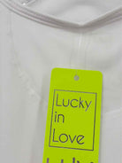 Lucky In Love White Size Large Athletic Tank | True Fashionistas.