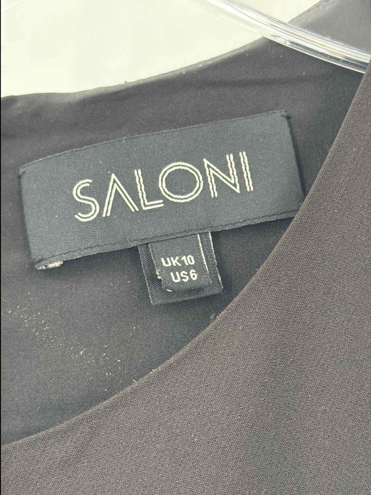 Pre-Owned Saloni Black Size 6 Long Long Sleeve Dress | True Fashionistas.