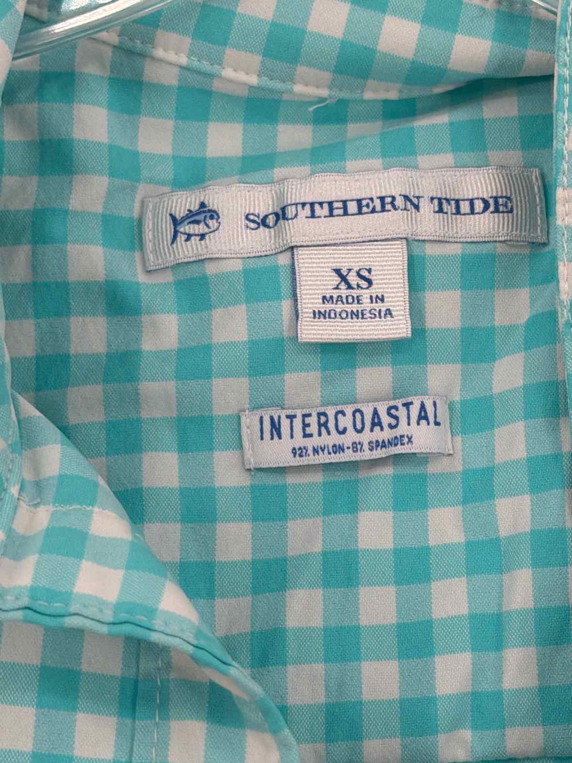 Pre-Owned Southern Tide Blue Size XS Check Print Button Down | True Fashionistas.