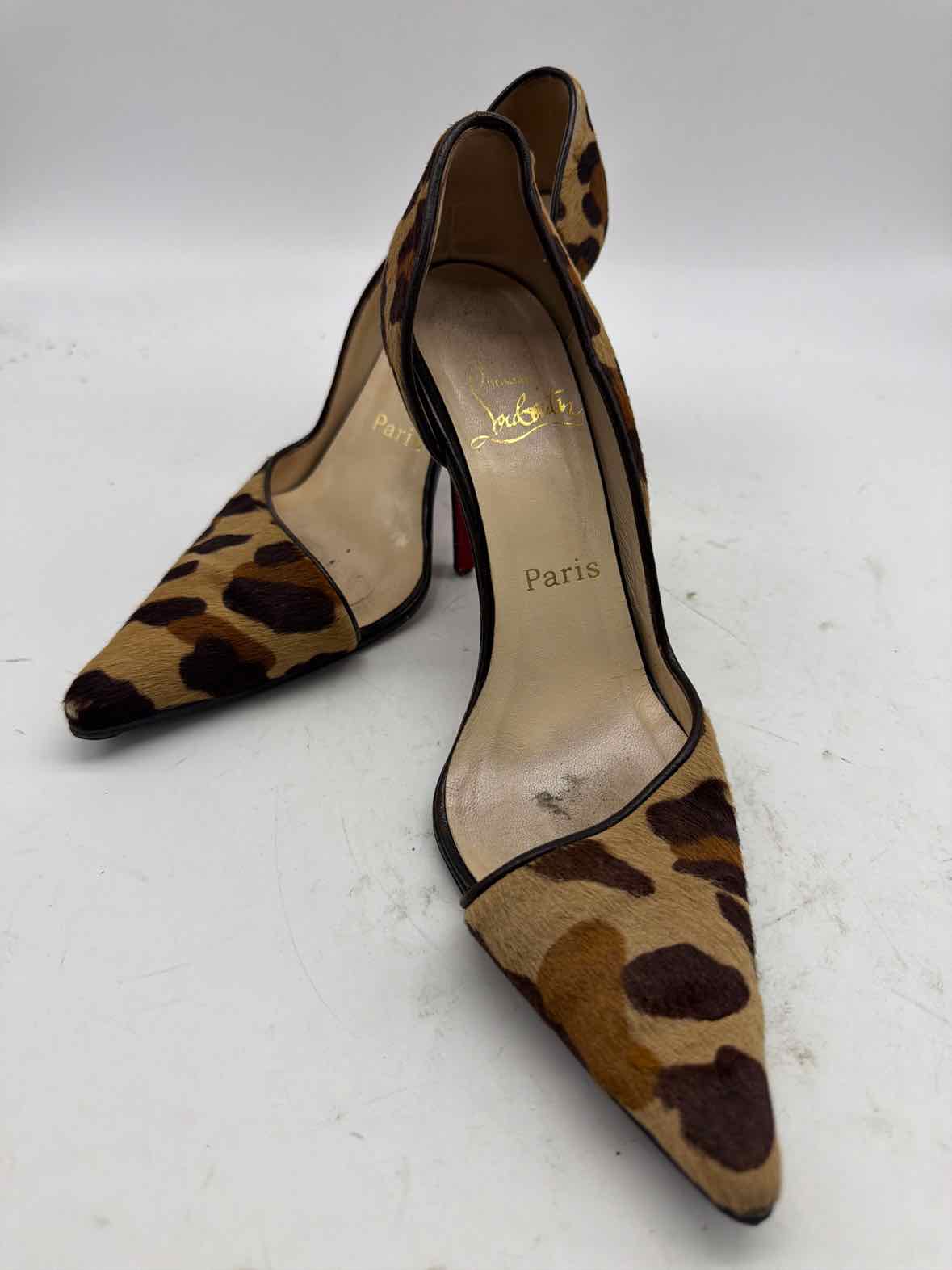 Pre-Owned Christian Louboutin Brown Size 6.5 Leopard D'orsay Heels | True Fashionistas.