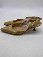 Pre-Owned Manolo Blahnik Tan Size 7.5 Slingback Heels | True Fashionistas.