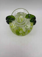 Green Glass Double Twisted Hanndle Vase | True Fashionistas.