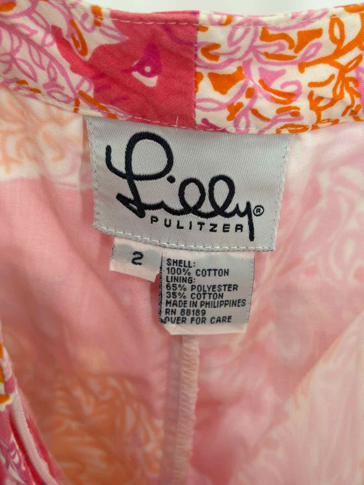 Pre-Owned Lilly Pulitzer Pink Size 2 Vintage Printed Pants | True Fashionistas.