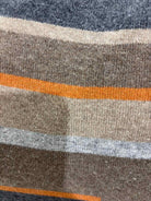 Square Patterned Cashmere Pillows in Chocolate, Orange and Light Brown | True Fashionistas.