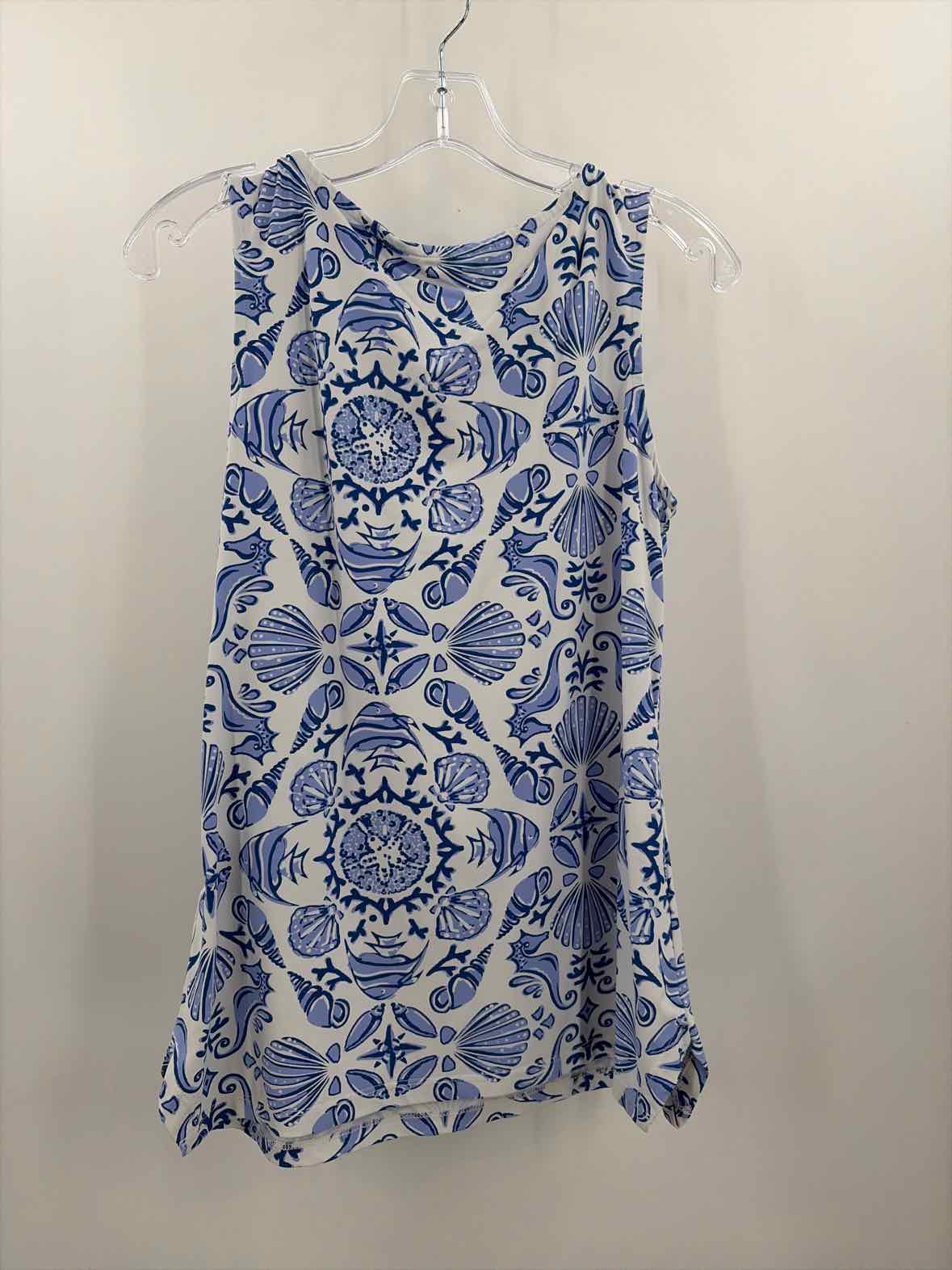 Pre-Owned Sunsets & Sweet Tea Blue Size Small Printed Tank Top | True Fashionistas.
