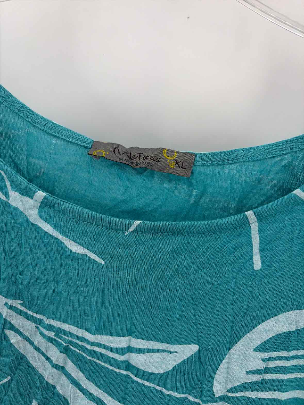 Chalet Blue Size XL Printed Tunic | True Fashionistas.