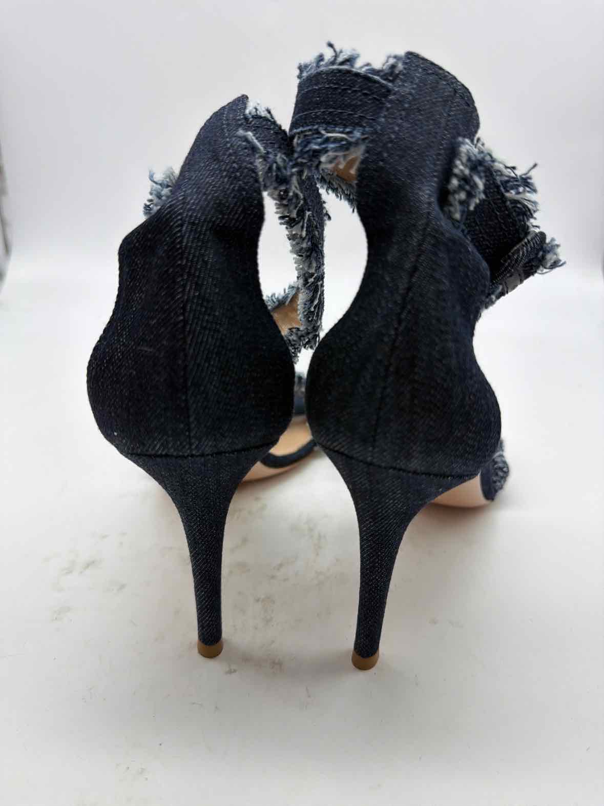 Pre-Owned Gianvito Rossi Blue Size 9 Denim Ankle Strap Heels | True Fashionistas.