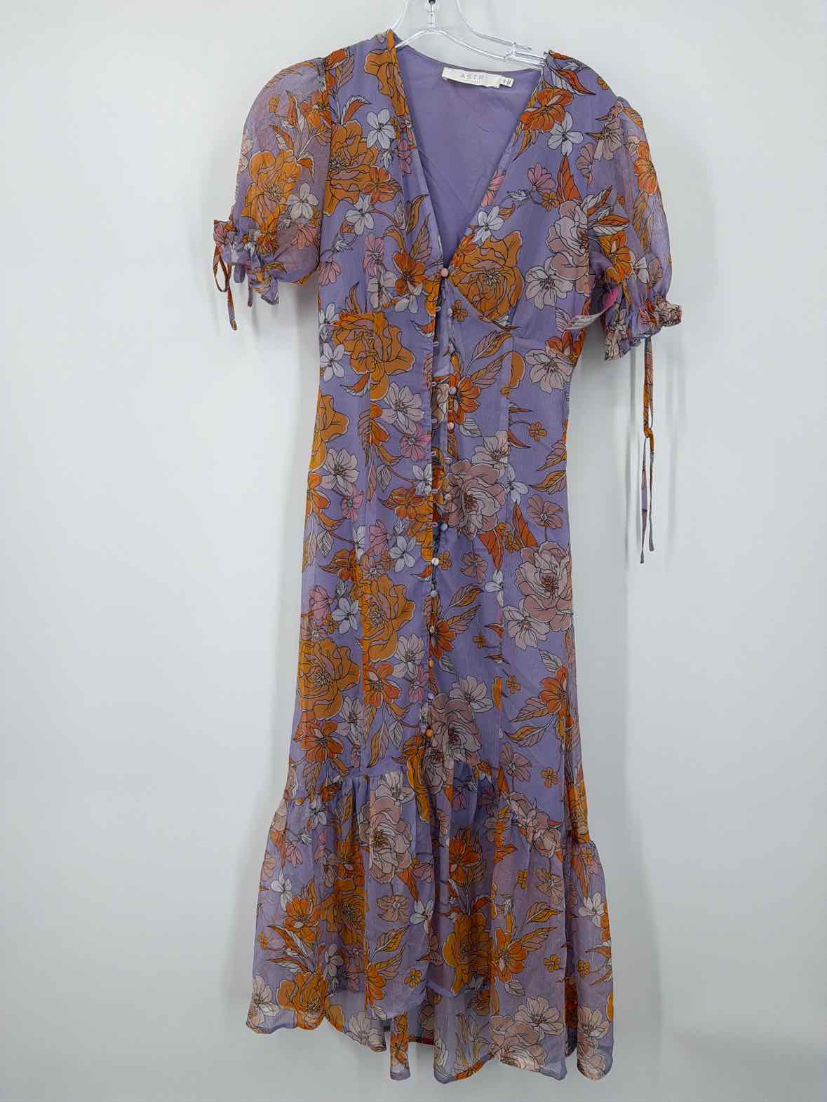 Pre-Owned ASTR Purple Size XS Long Short Sleeve Dress | True Fashionistas.