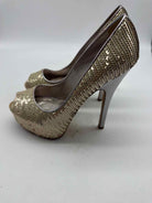 Pre-Owned Louis Vuitton Gold Size 35.5 Sequin Stiletto Heels | True Fashionistas.