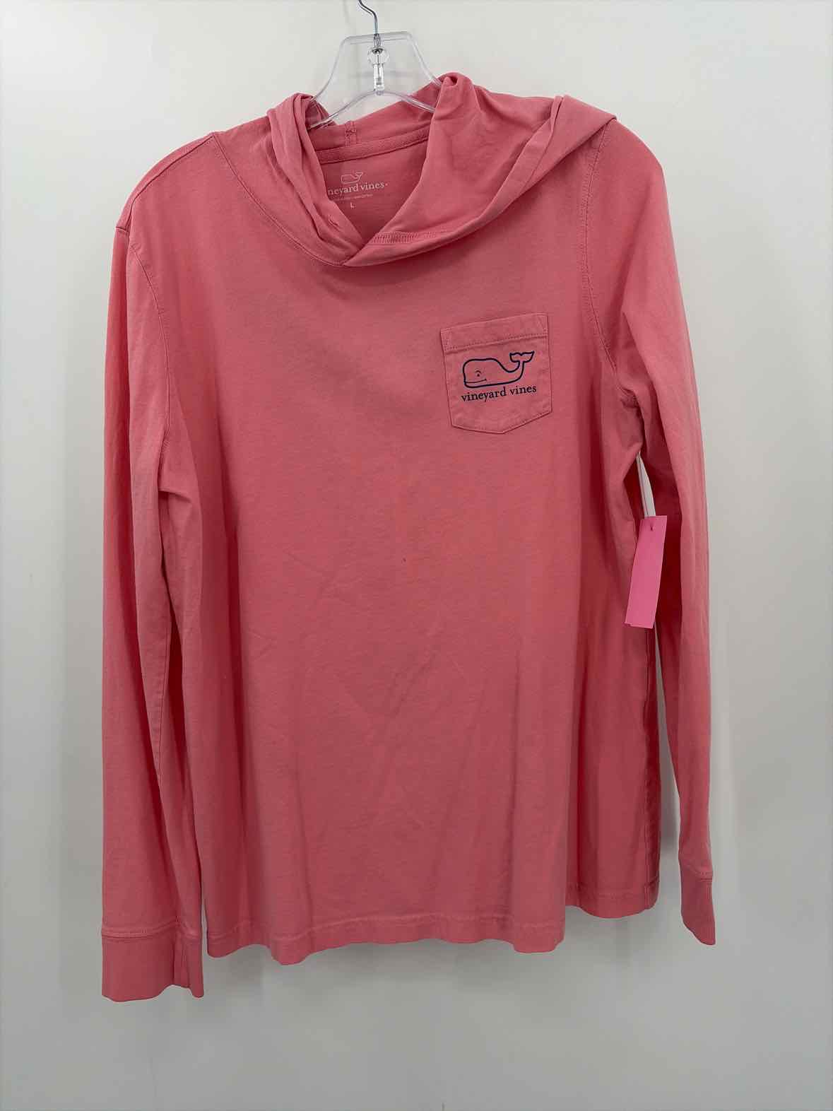 Vineyard Vines Pink Size Large Cotton Hooded Long Sleeve T-shirt | True Fashionistas.