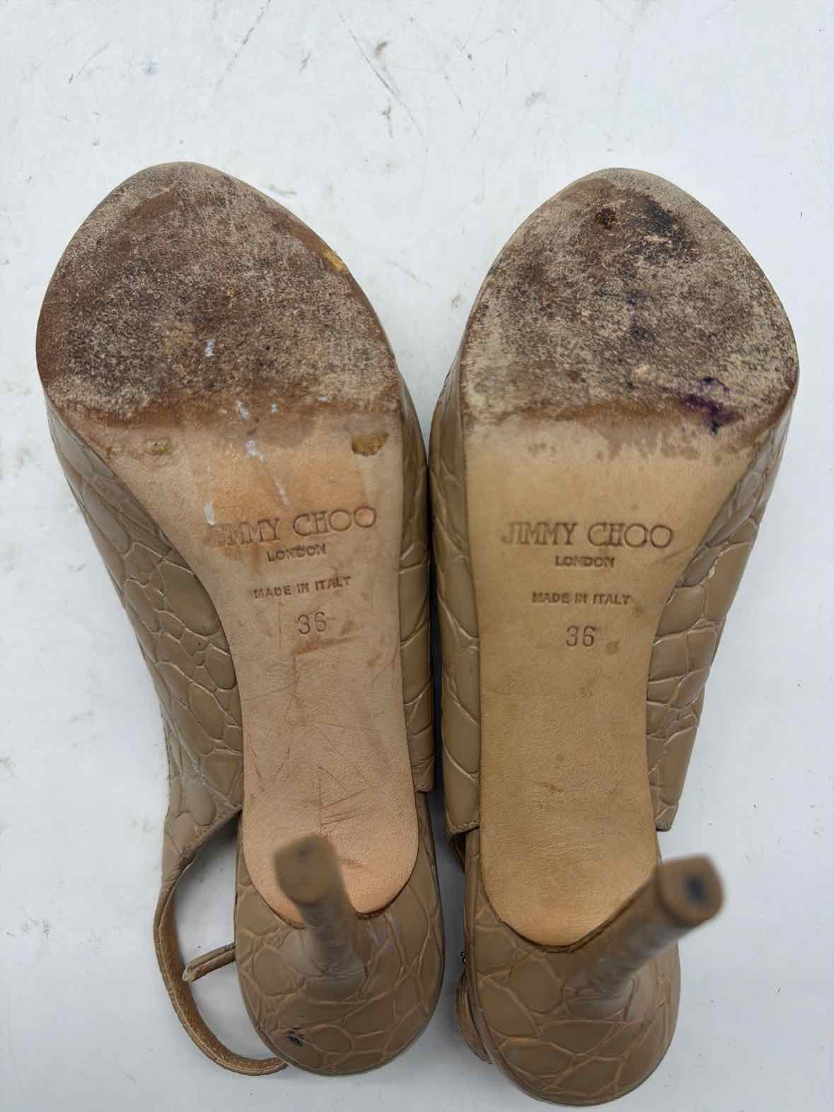 Pre-Owned Jimmy Choo Tan Size 6 Slingback Heels | True Fashionistas.