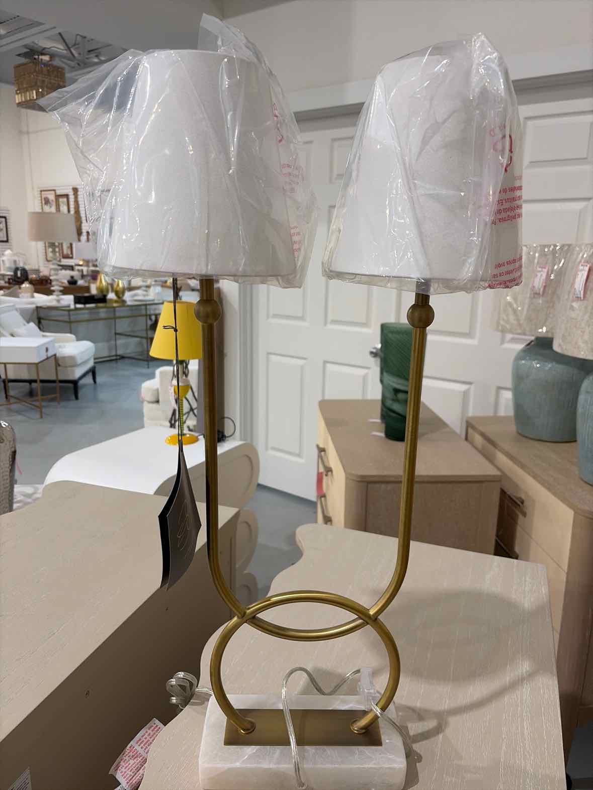 Mayfield Table Lamp Gold and White Marble Base | True Fashionistas.