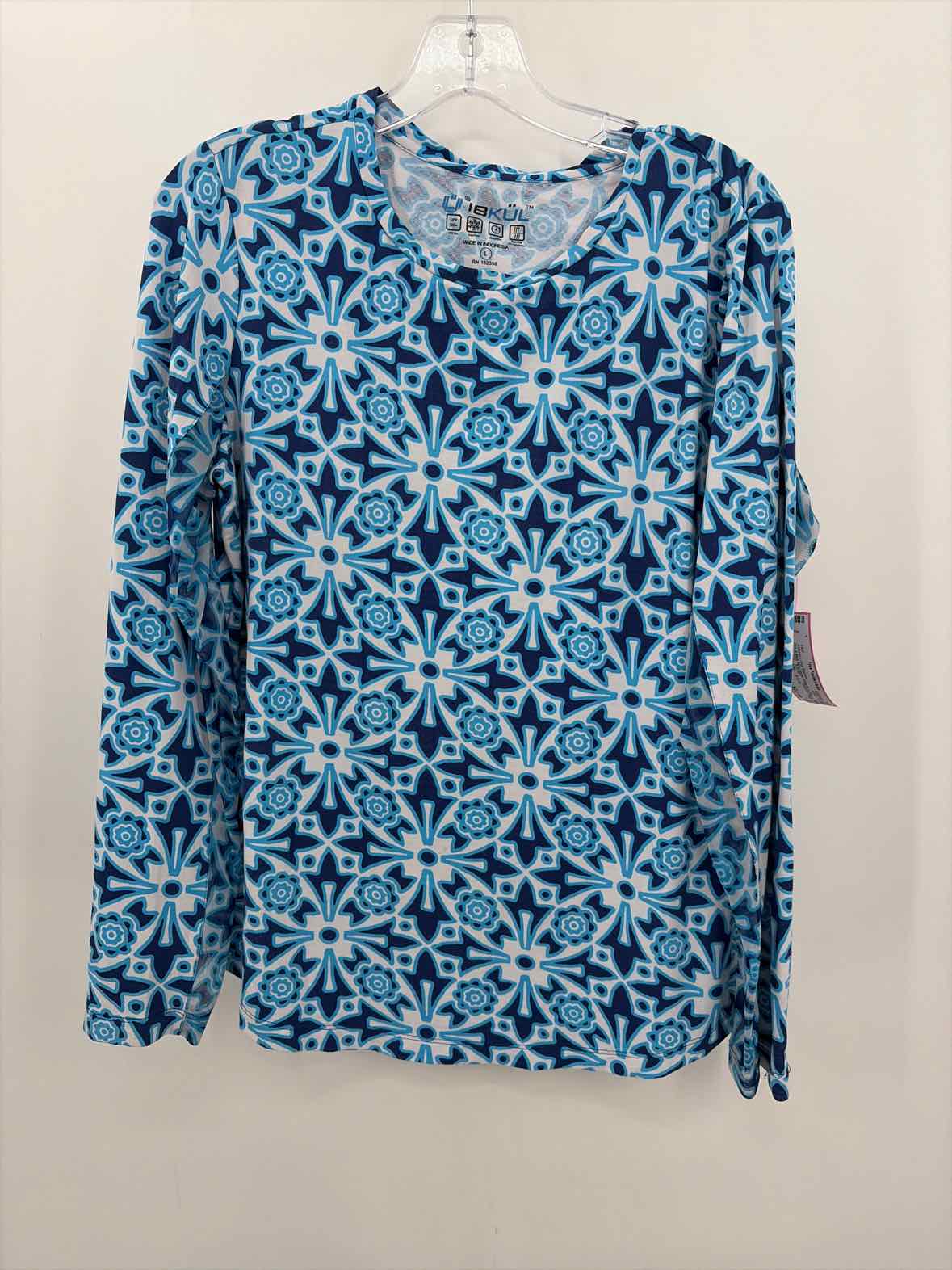 Ibkul Blue Size Large Athletic Long Sleeve | True Fashionistas.
