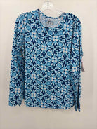 Ibkul Blue Size Large Athletic Long Sleeve | True Fashionistas.