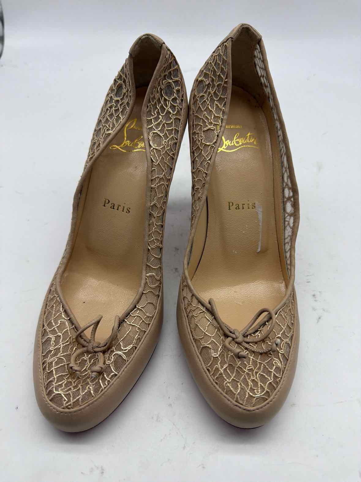 Pre-Owned Christian Louboutin Tan Size 36.5 Pump Heels | True Fashionistas.