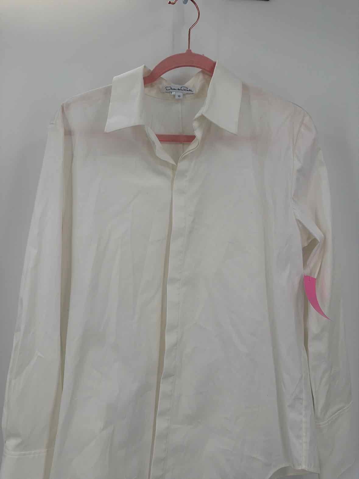 Pre-Owned Oscar de la Renta White Size 10 Button Down | True Fashionistas.