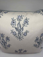 White & Blue Floral Pillow | True Fashionistas.