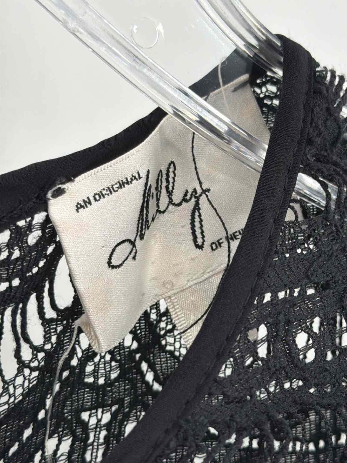 Pre-Owned Milly Black Size 4 Lace Short Long Sleeve Dress | True Fashionistas.