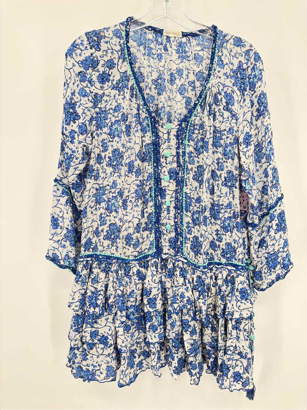 Pre-Owned Poupette St Barths Blue Size Small Short Long Sleeve Dress | True Fashionistas.