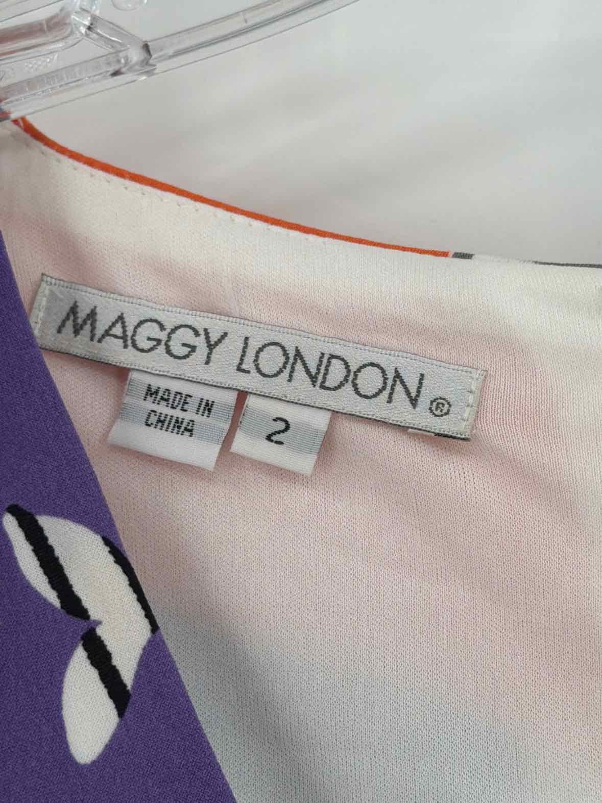 Pre-Owned Maggy London Purple Size 2 Short Long Sleeve Dress | True Fashionistas.