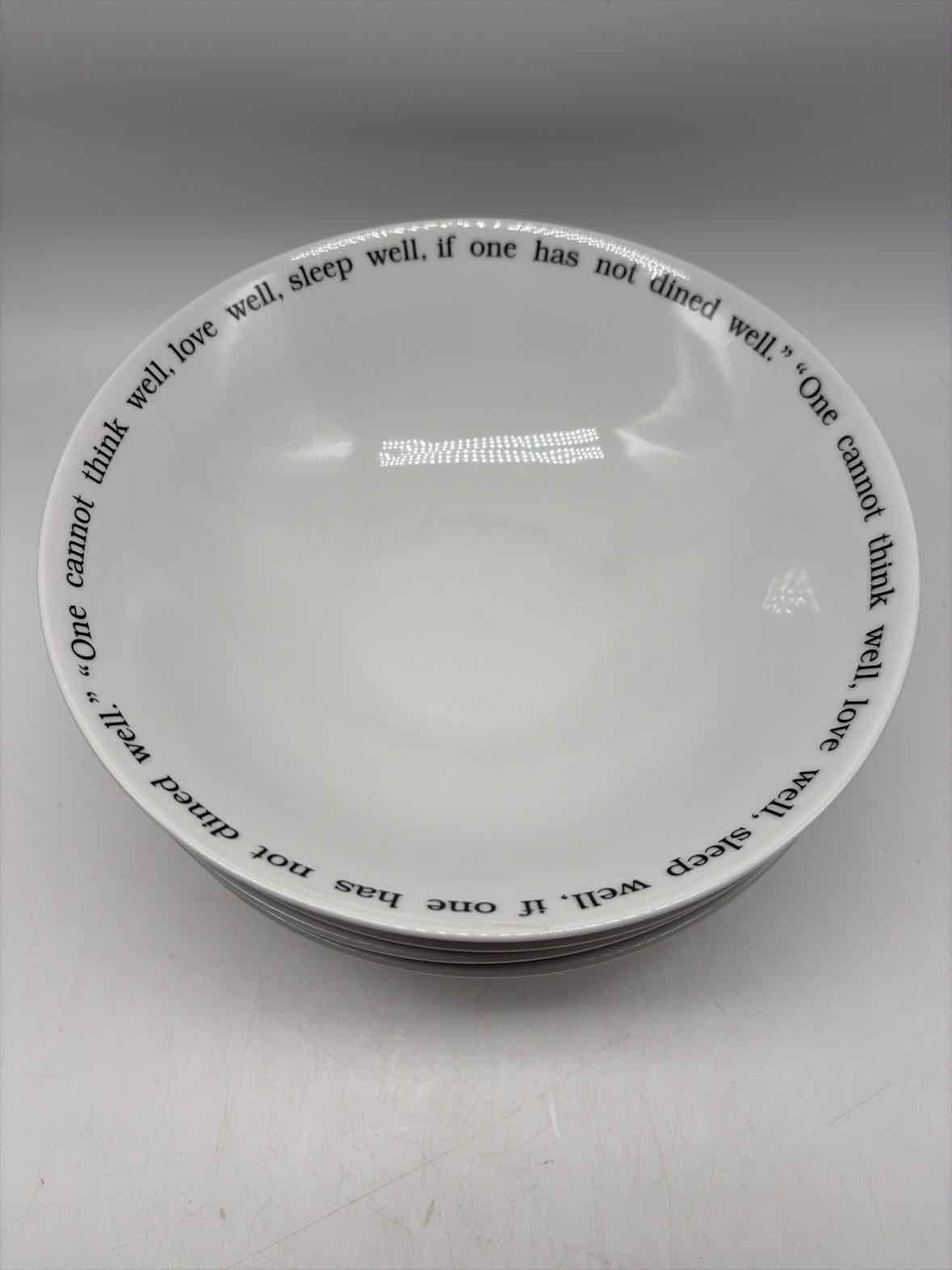 Set of 4 Pottery Barn Salad Bowls w/Quote | True Fashionistas.