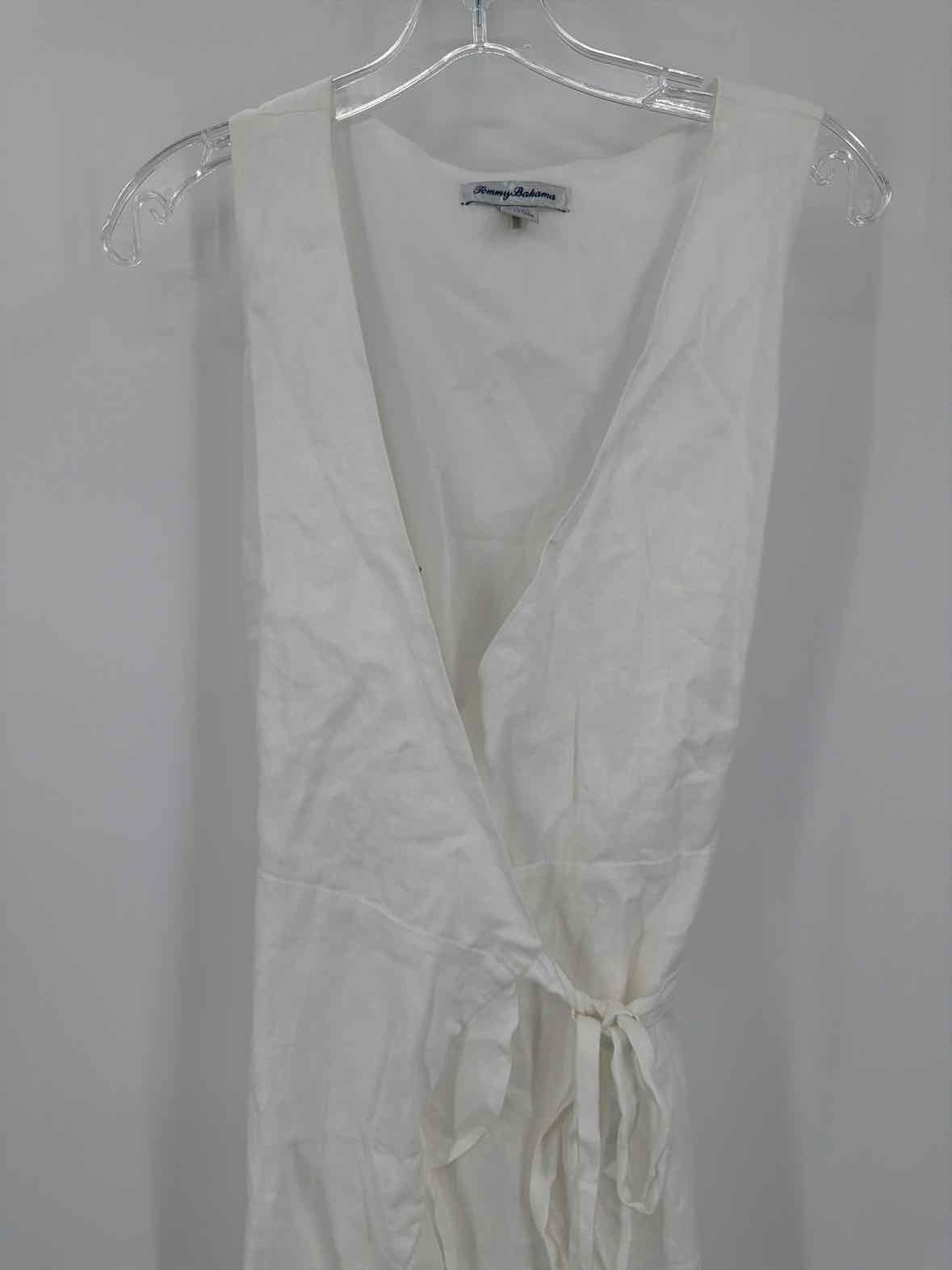 Pre-Owned Tommy Bahama White Size 8 Wrap Short Sleeveless Dress | True Fashionistas.