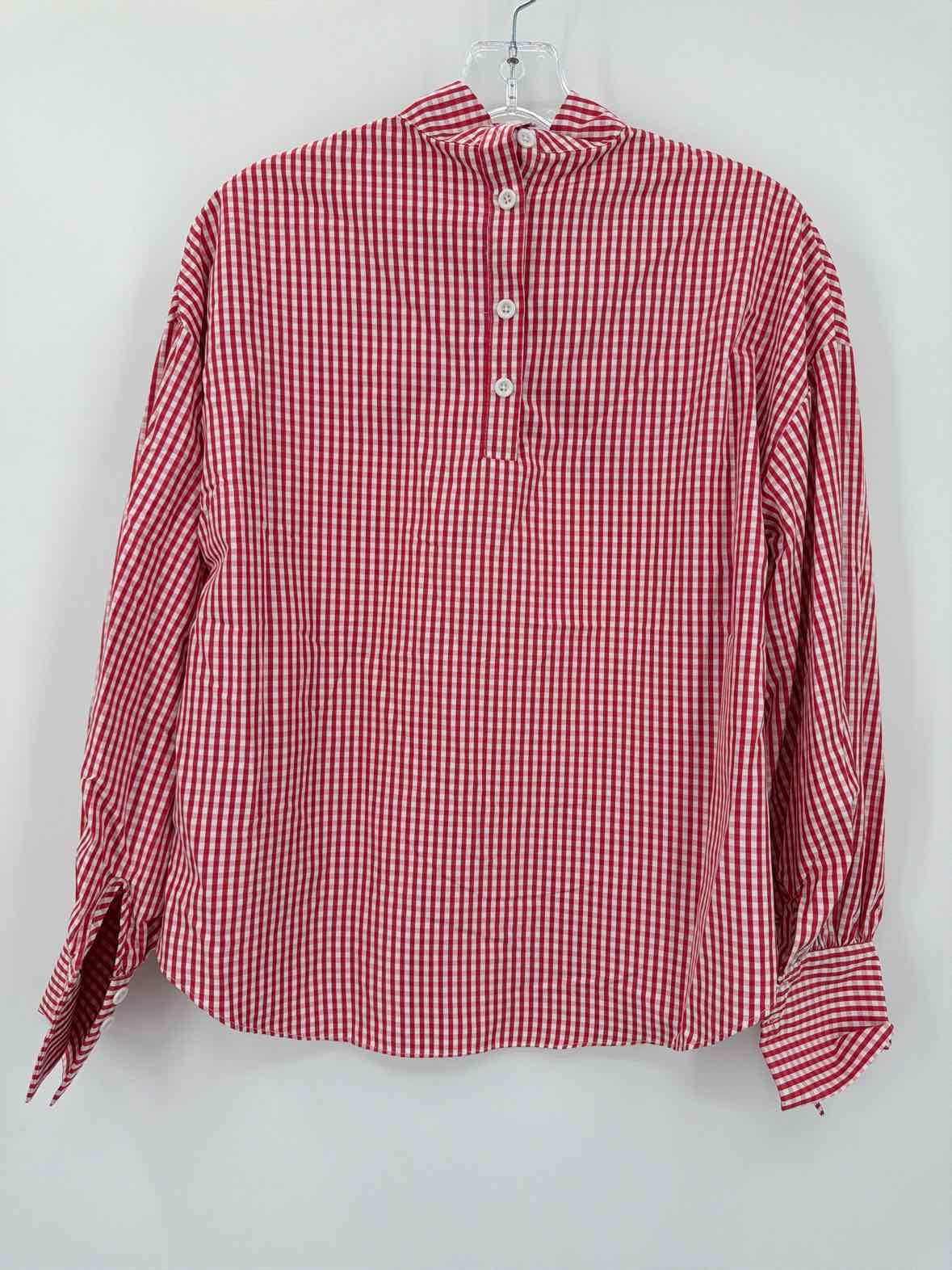 Pre-Owned Haute Rogue Red Size Medium Check Blouse | True Fashionistas.