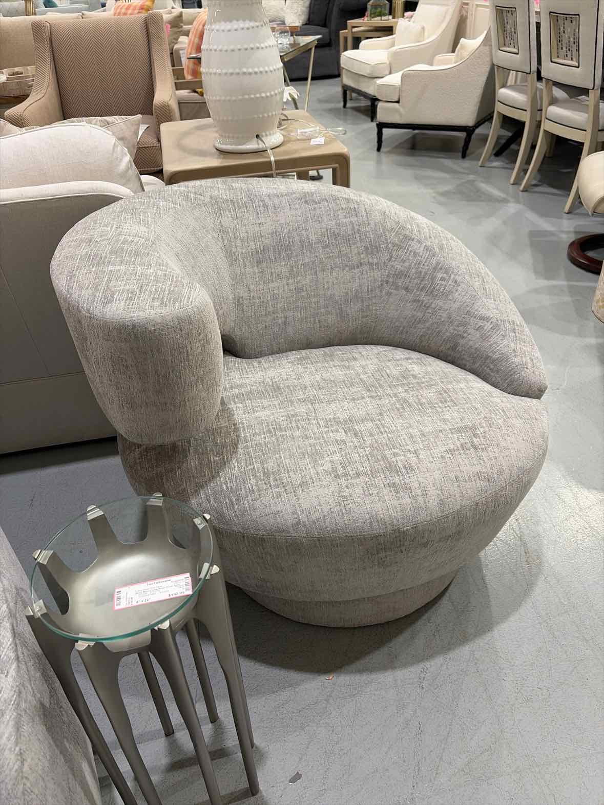 Interlude Home Gray Fabric Contemporary  Living Room Chair | True Fashionistas.
