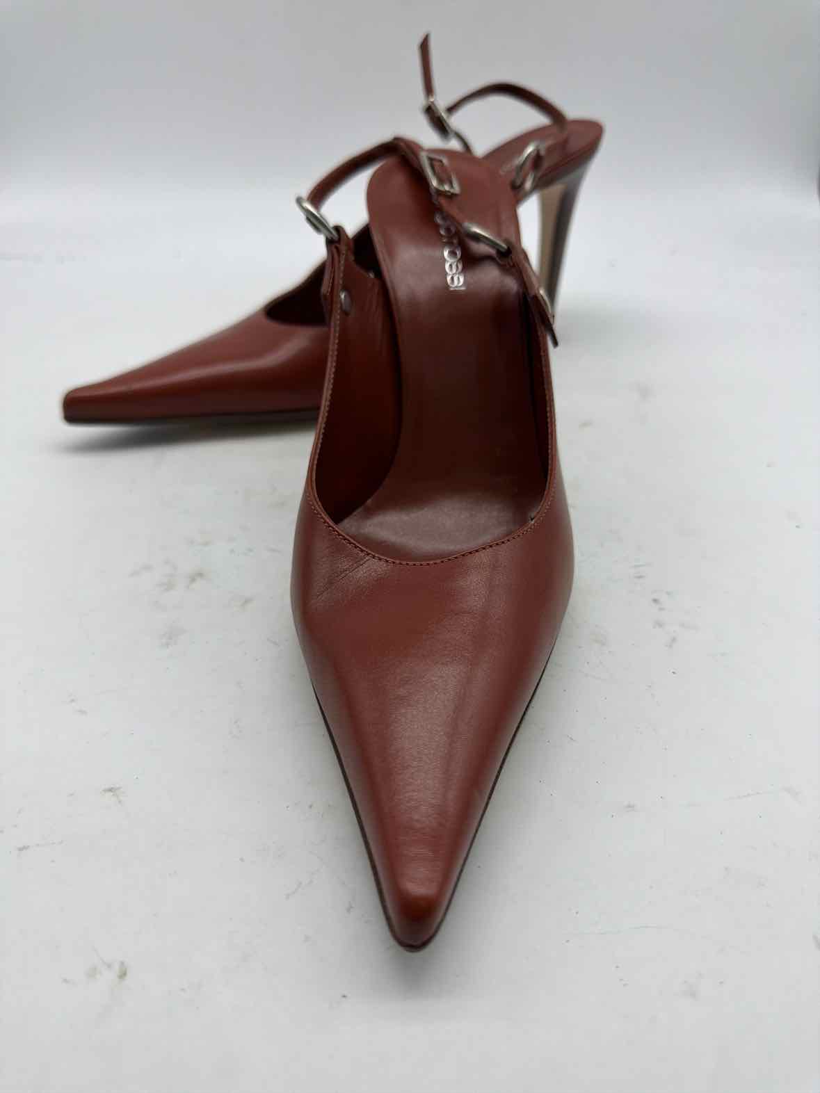Pre-Owned Sergio Rossi Tan Size 9 Slingback Heels | True Fashionistas.