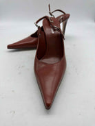 Pre-Owned Sergio Rossi Tan Size 9 Slingback Heels | True Fashionistas.