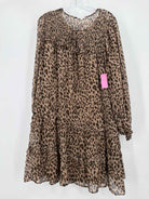 Pre-Owned Jodifl Brown Size Large Leopard Short Long Sleeve Dress | True Fashionistas.