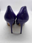 Pre-Owned Alexander McQueen Purple Size 9 Patent Leather Peep Toe Heels | True Fashionistas.