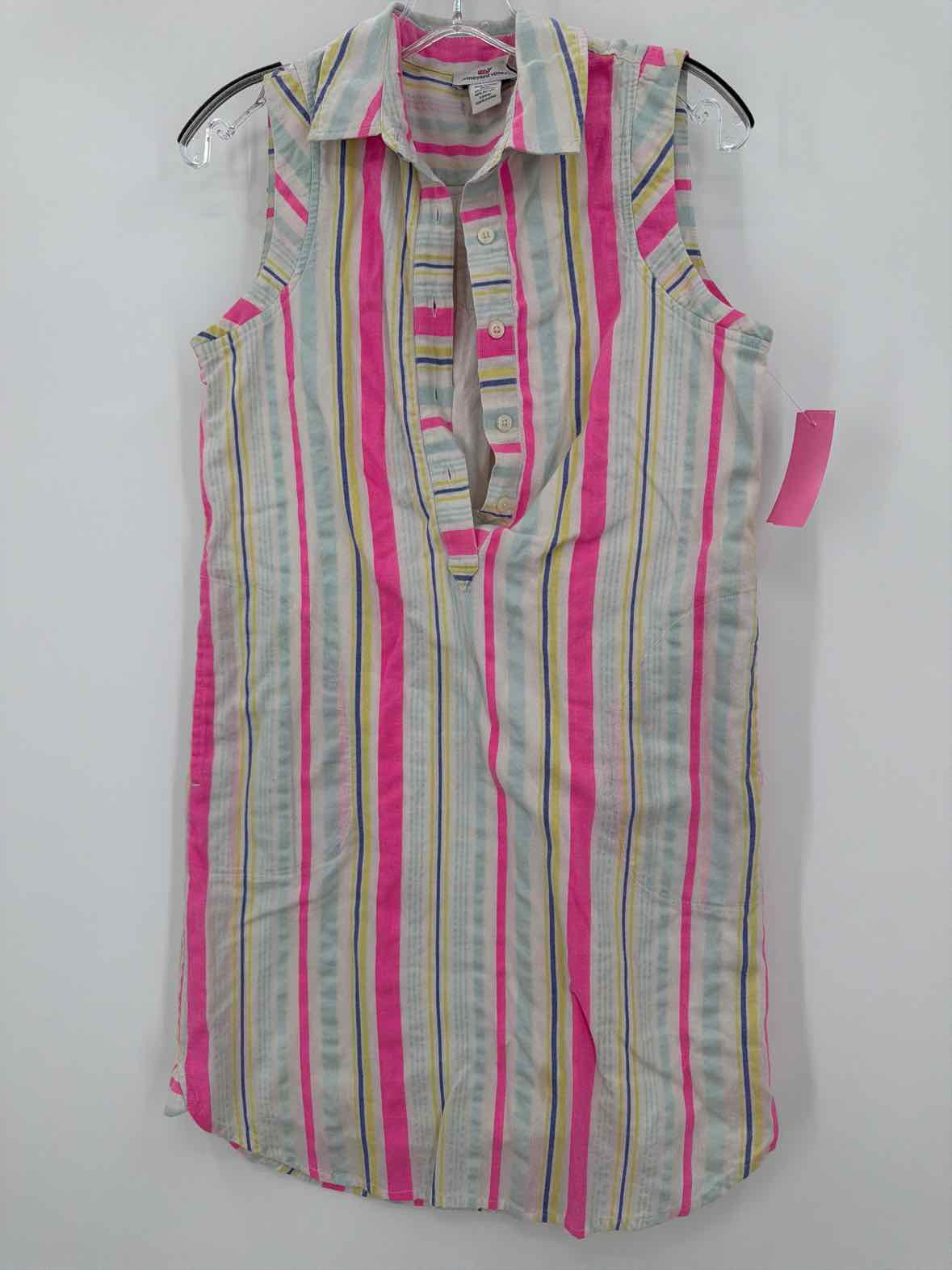Pre-Owned Vineyard Vines Pink Size 0 Stripe Short Sleeveless Dress | True Fashionistas.
