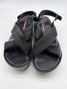 Pre-Owned Prada Black Size 38 Patent Leather Platform Sandals | True Fashionistas.
