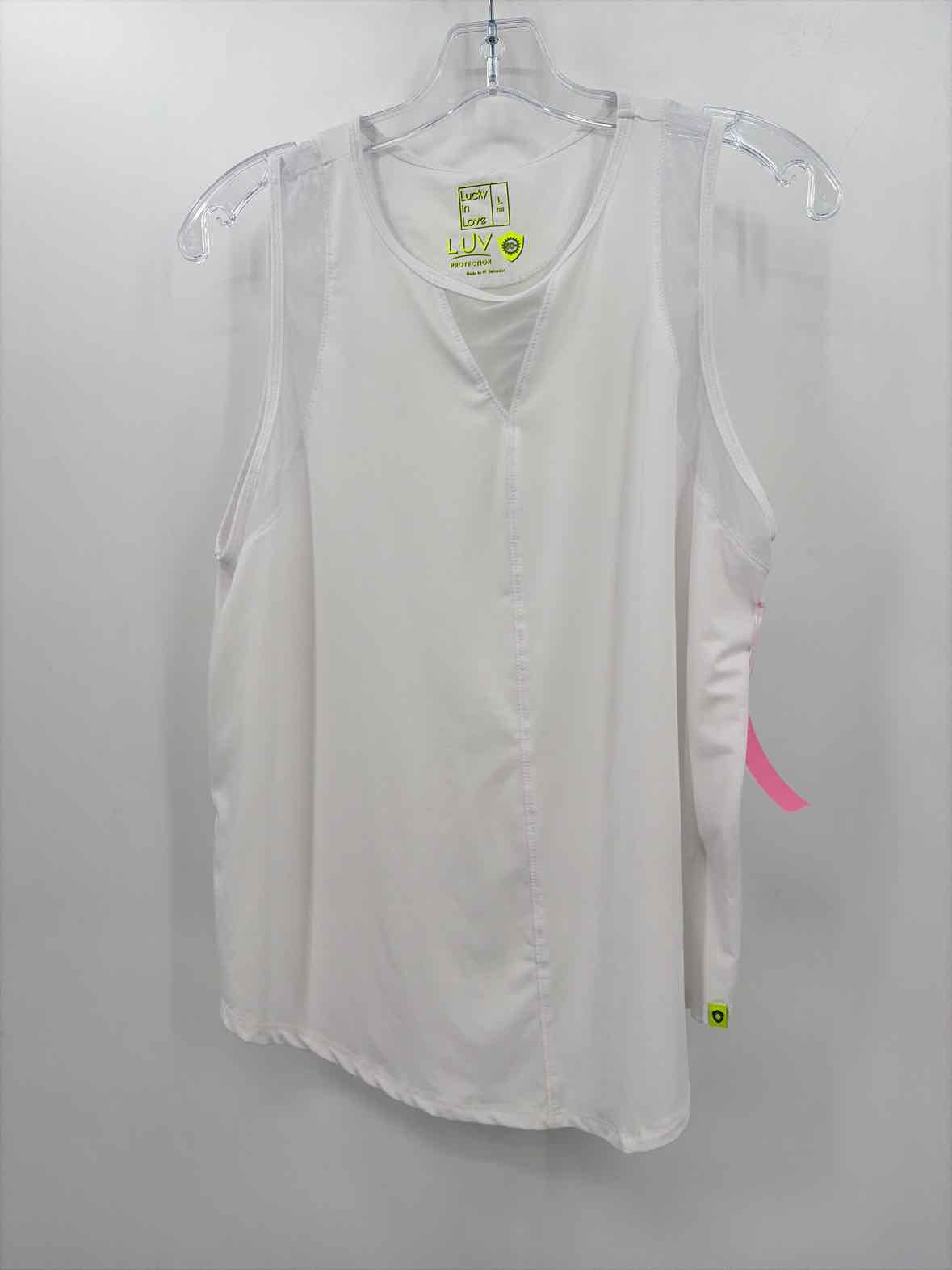 Lucky In Love White Size Large Athletic Tank | True Fashionistas.