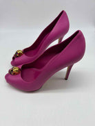 Pre-Owned Alexander McQueen Pink Size 39 Peep Toe Heels | True Fashionistas.