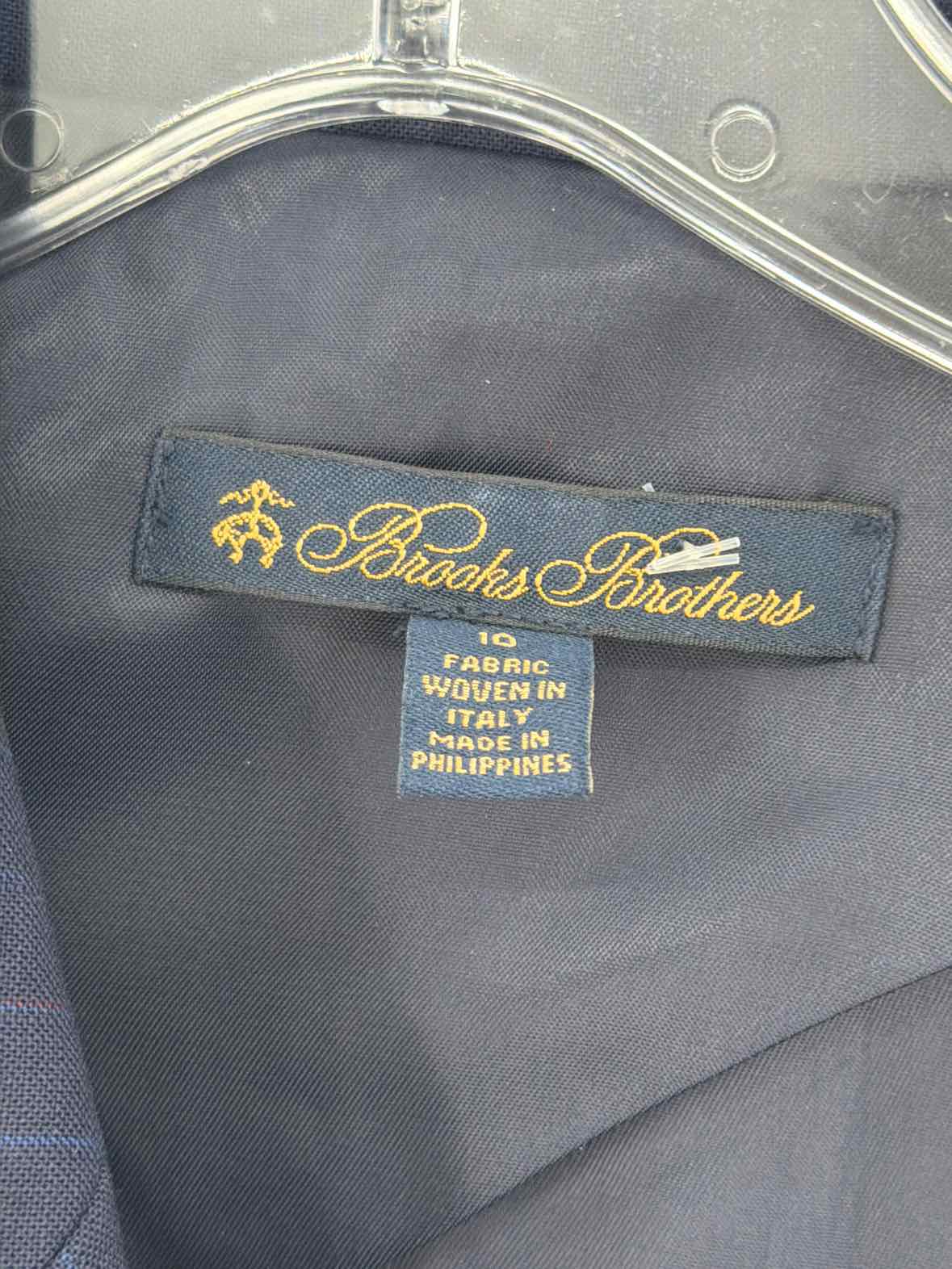 Pre-Owned Brooks Brothers Navy Size 10 Stripe Button Down | True Fashionistas.