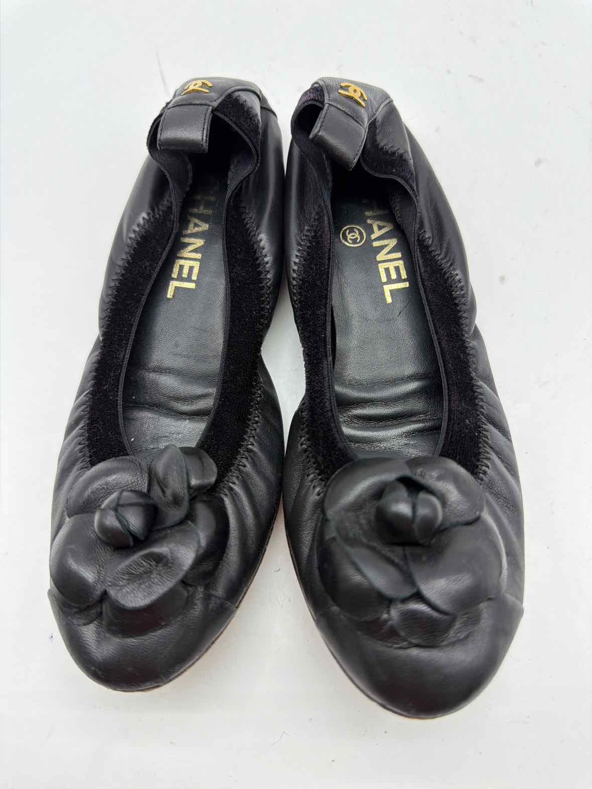 Pre-Owned Chanel Black Size 36 Spirit Flat Flats | True Fashionistas.
