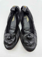 Pre-Owned Chanel Black Size 36 Spirit Flat Flats | True Fashionistas.