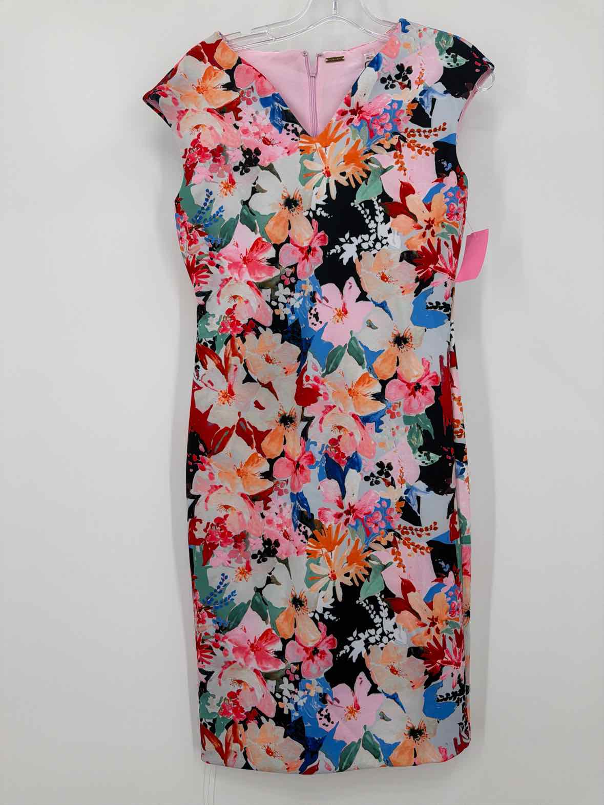 Pre-Owned Tahari Pink Size XS Floral Short Sleeveless Dress | True Fashionistas.