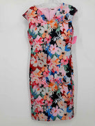 Pre-Owned Tahari Pink Size XS Floral Short Sleeveless Dress | True Fashionistas.