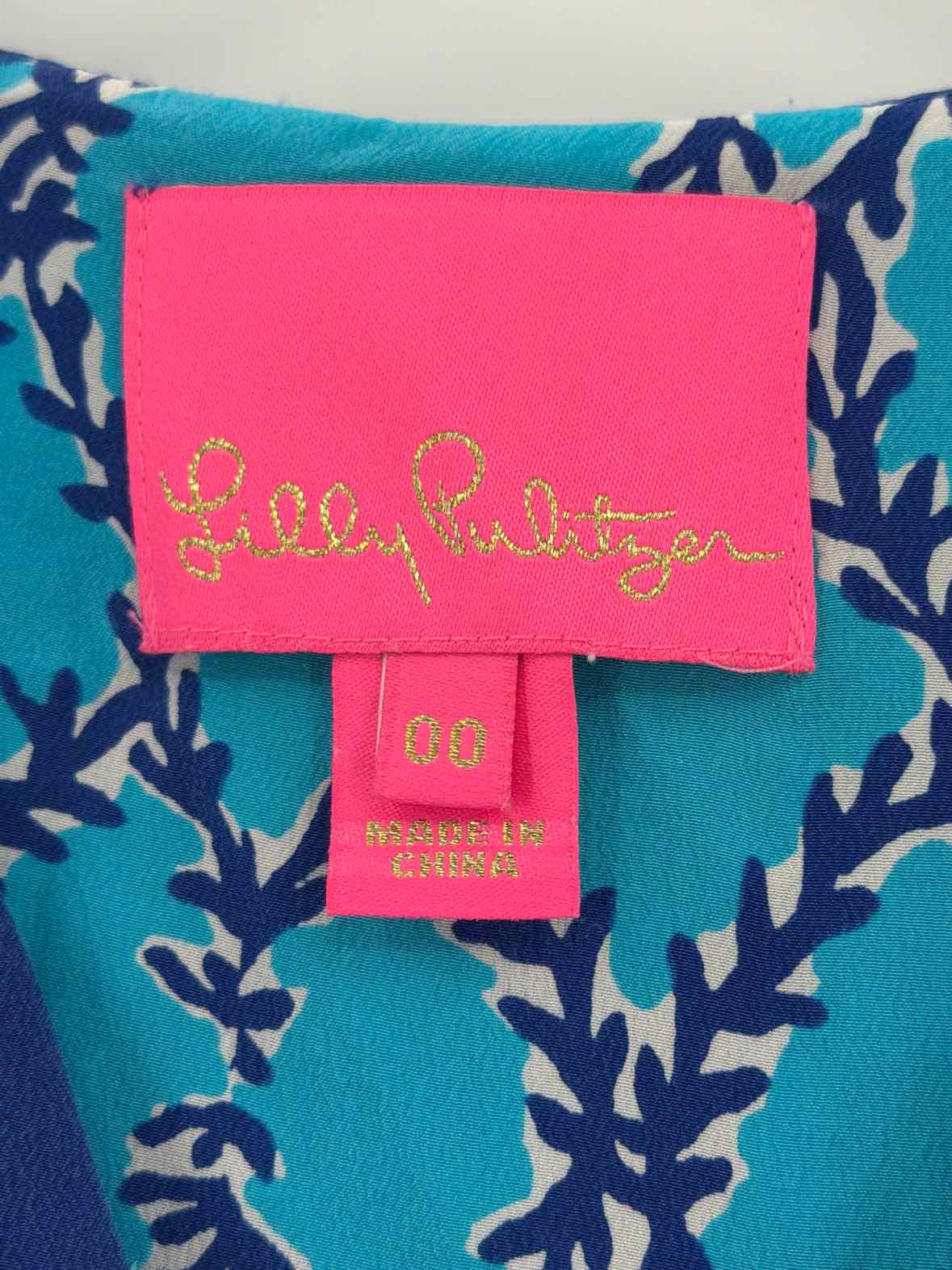 Pre-Owned Lilly Pulitzer Blue Size 00 Short Long Sleeve Dress | True Fashionistas.