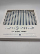 Plate & Pattern Blue Stripe 40 Paper Liners | True Fashionistas.
