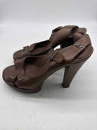 Pre-Owned Bottega Veneta Brown Size 10 Strappy Heels | True Fashionistas.