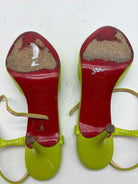 Pre-Owned Christian Louboutin Green Size 8 Patent Leather Strappy Heels | True Fashionistas.