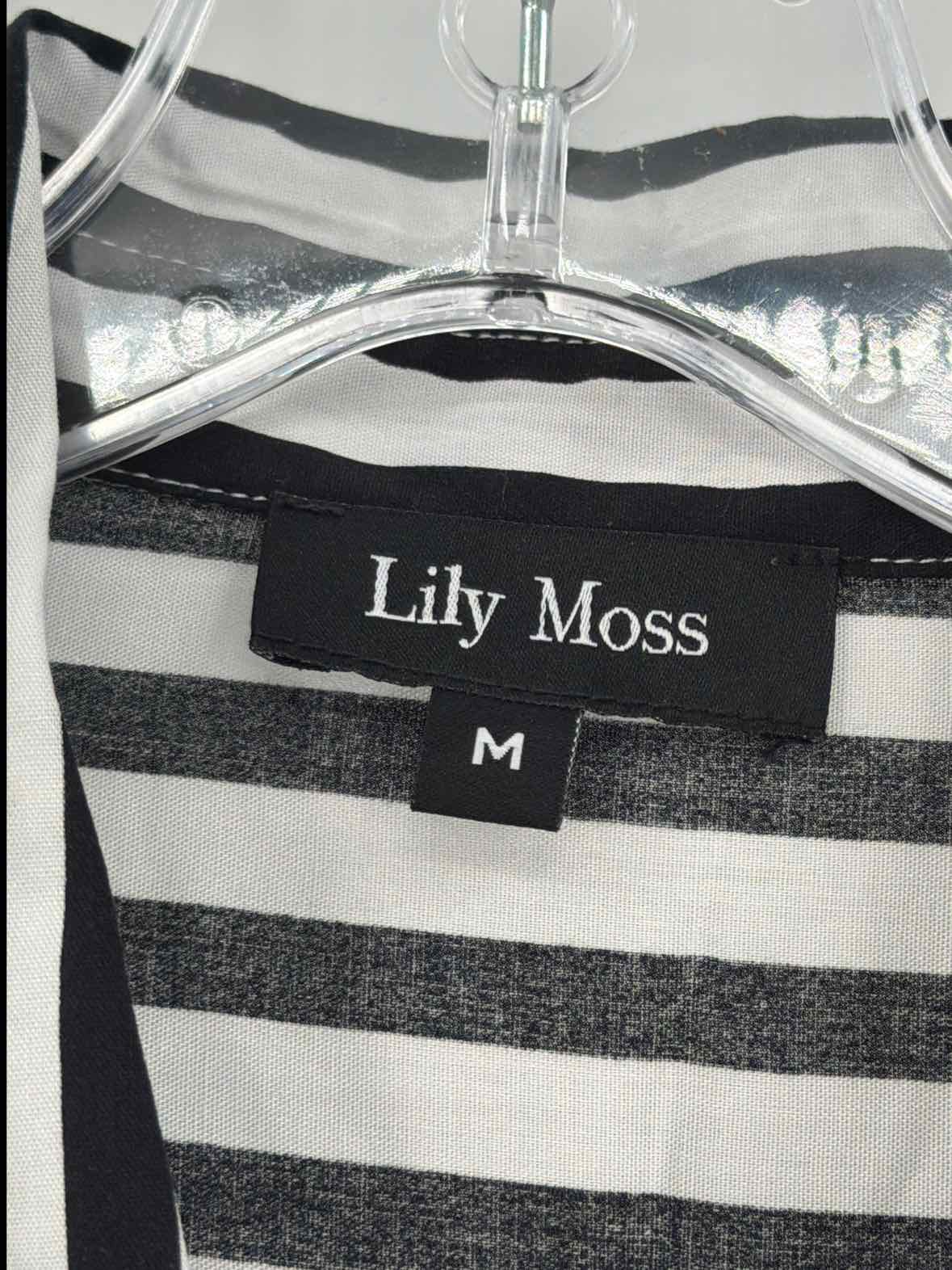 Pre-Owned Lily Moss Black Size Medium Stripe Button Down | True Fashionistas.