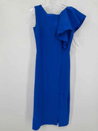 Pre-Owned Chiara Boni Blue Size 42/8 Cocktail Midi Sleeveless Dress | True Fashionistas.
