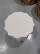 Made Goods White Textured Ceramic Stool | True Fashionistas.