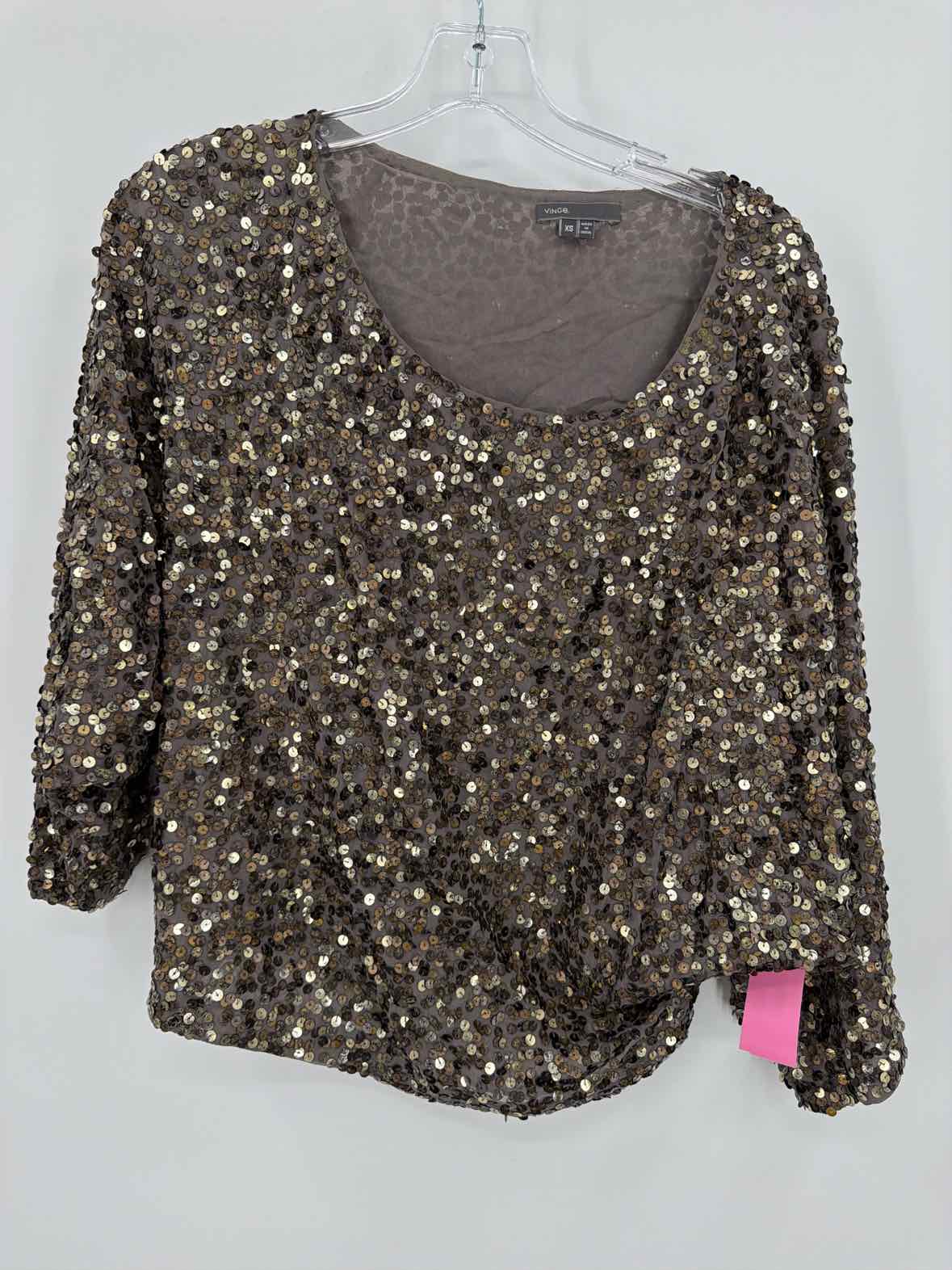 Pre-Owned Vince Grey Size XS Sequin Blouse | True Fashionistas.