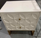 White Wood Small Contemporary Nightstand | True Fashionistas.